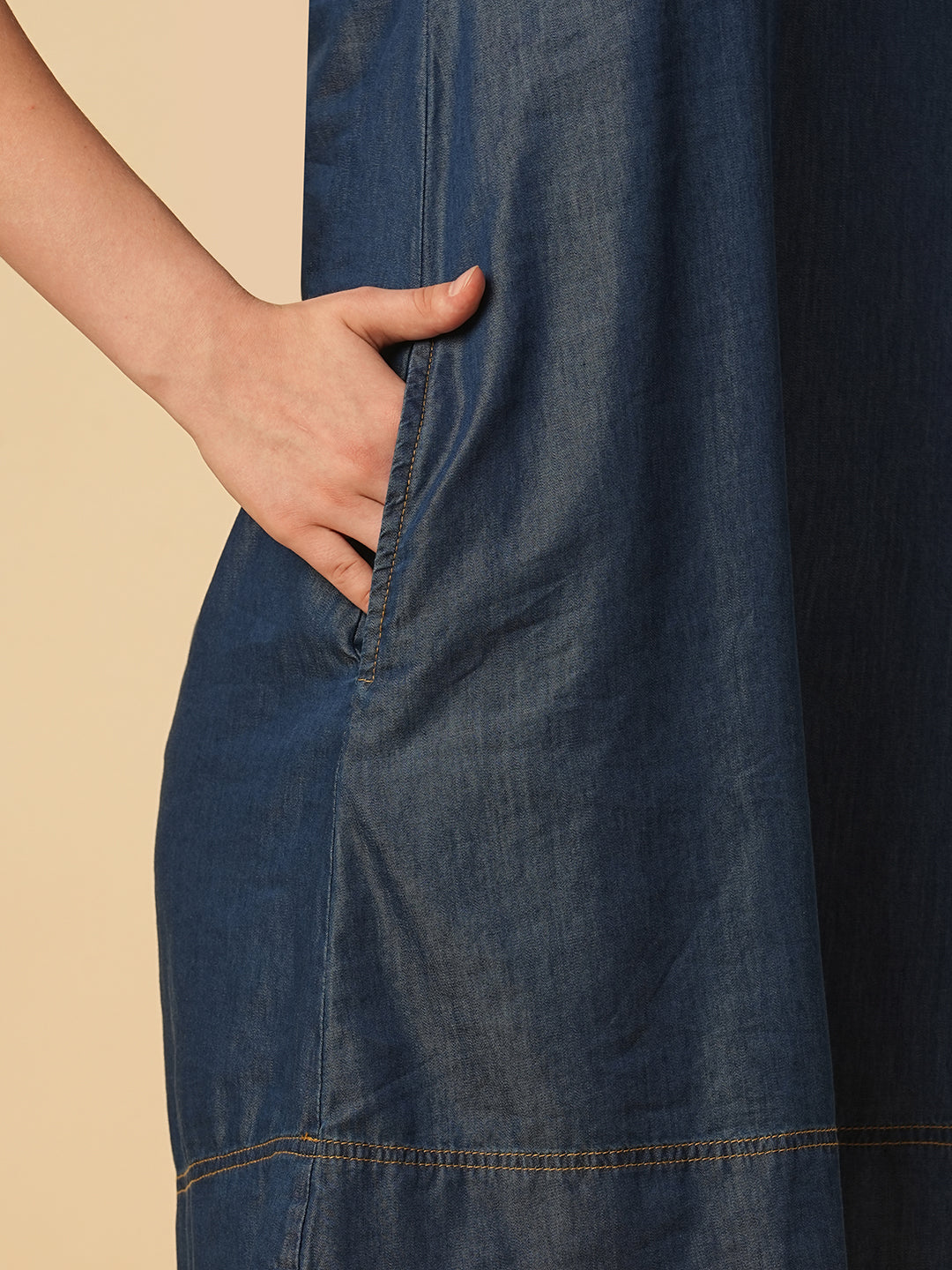 DENIM A-LINE INCUT DRESS