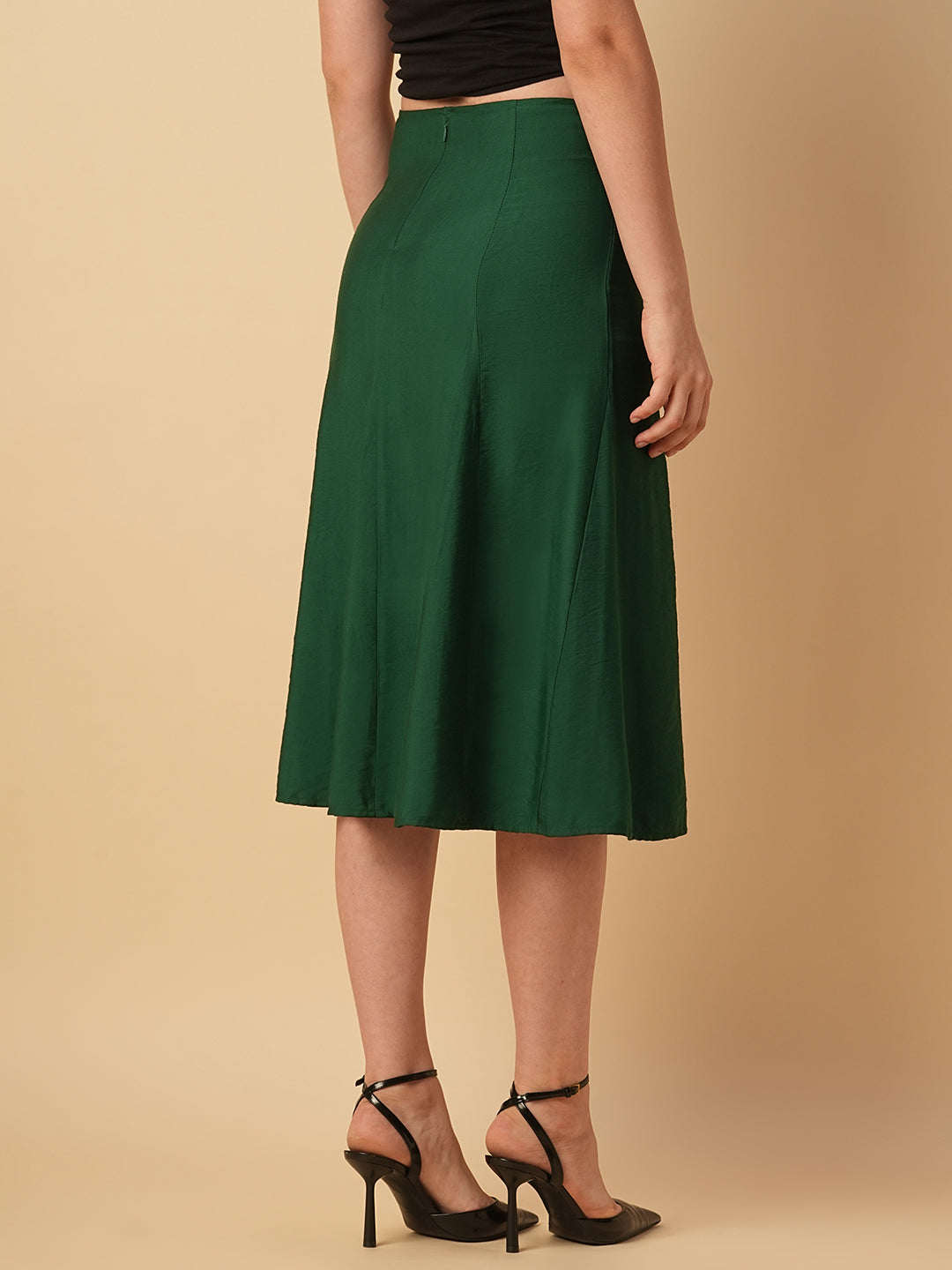 VISCOSE TWILL PANELLED SKIRT