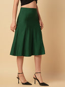 VISCOSE TWILL PANELLED SKIRT