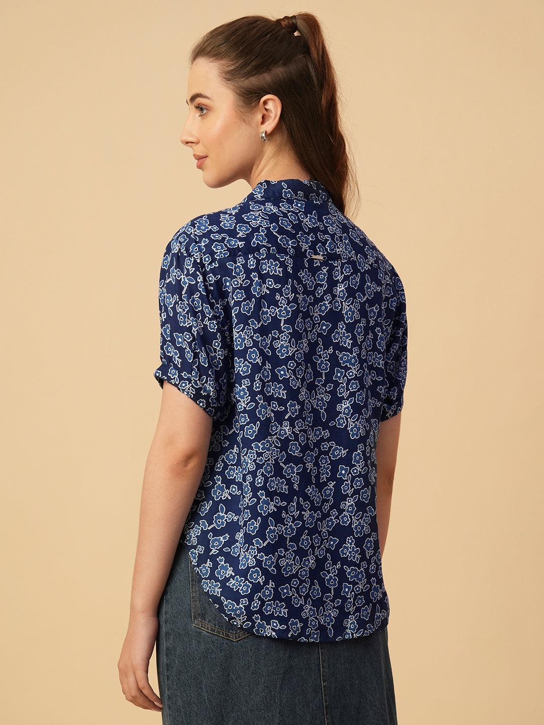 FLORAL PRINTED VISCOSE SHIRT