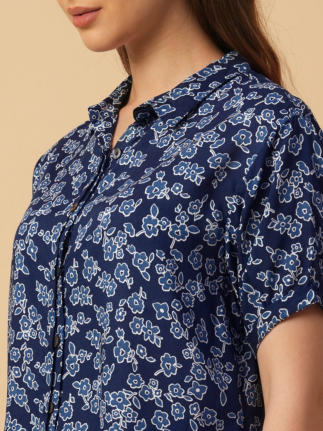 FLORAL PRINTED VISCOSE SHIRT