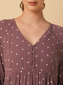 CRINKLE VISCOSE POLKA DOT BASQUE DRESS
