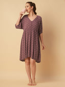 CRINKLE VISCOSE POLKA DOT BASQUE DRESS