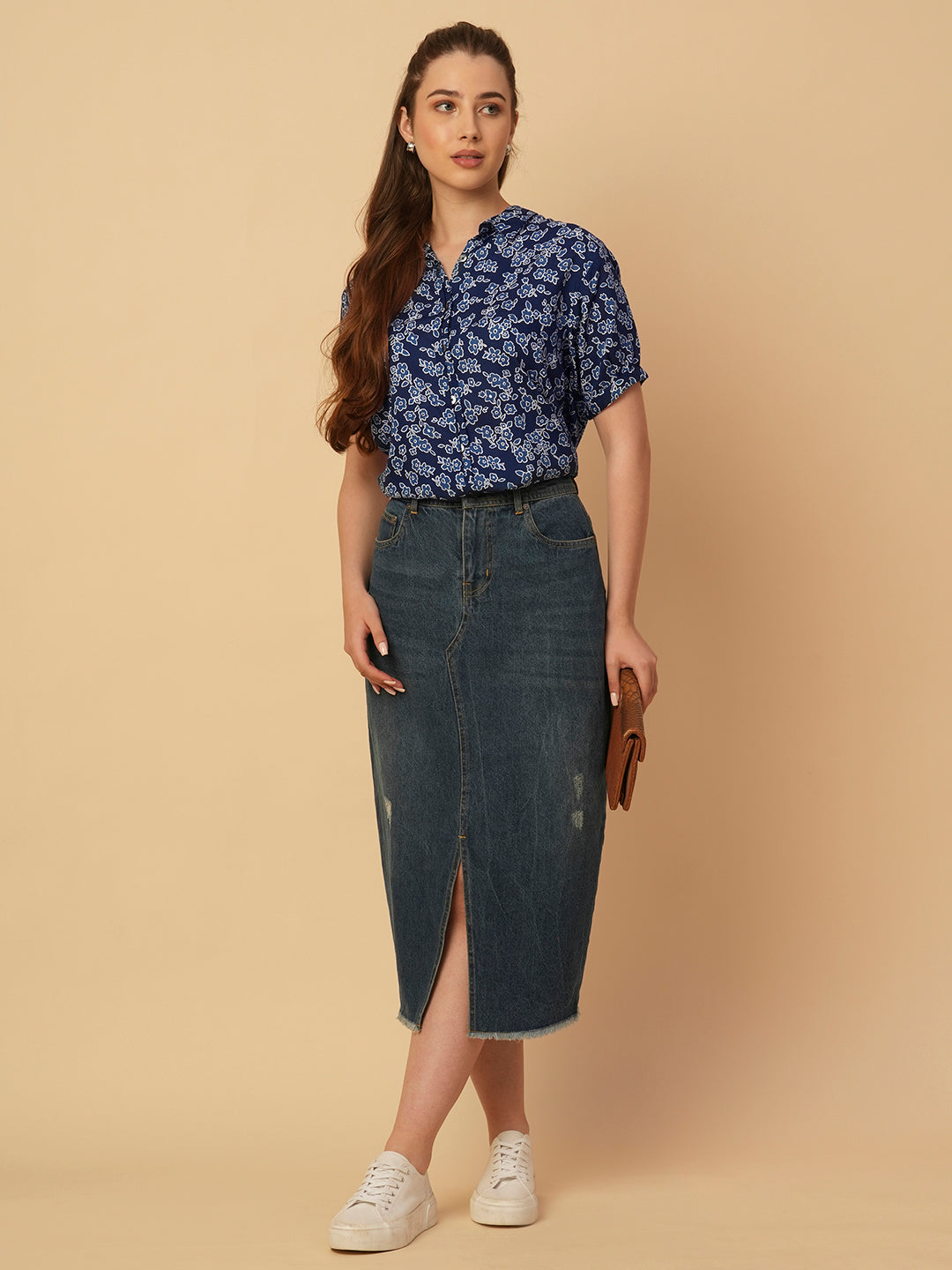 FLORAL PRINTED VISCOSE SHIRT