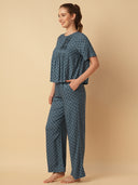 PRINTED VISCOSE LOUNGE SET