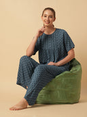 PRINTED VISCOSE LOUNGE SET