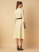 POLKA DOT BELTED SHIRT DRESS