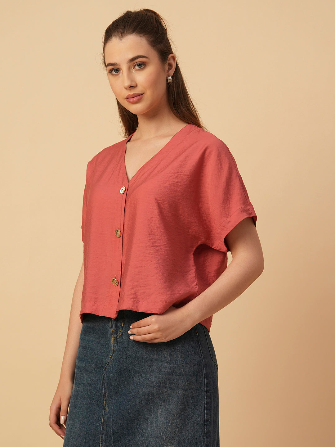 CRUSHED DOLEMAN SLEEVE TOP