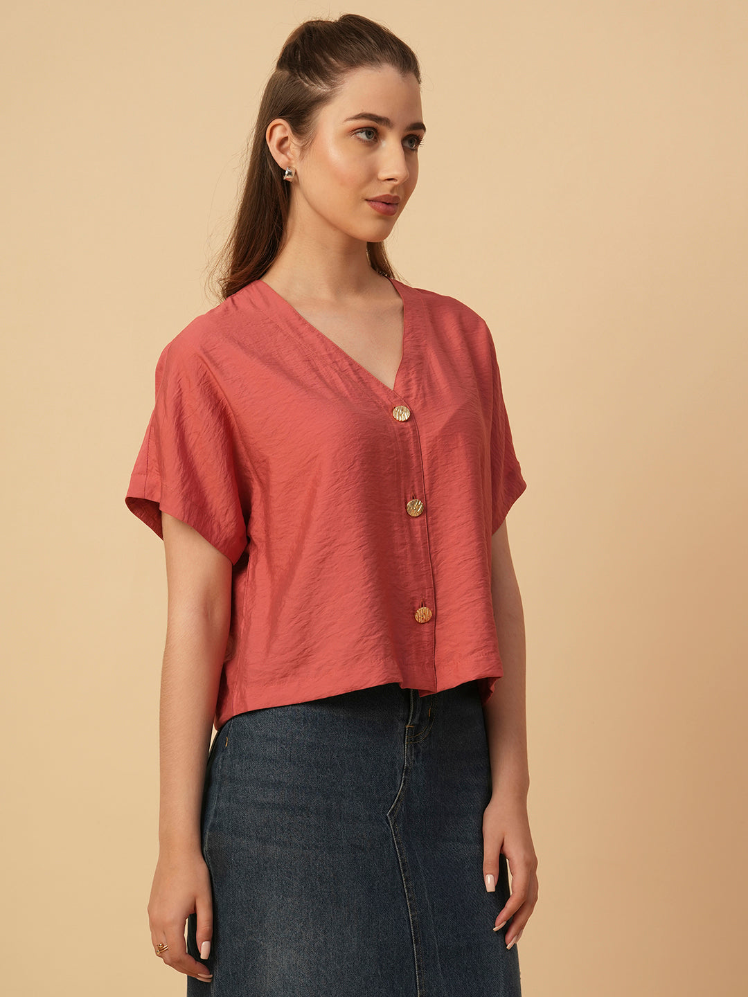 CRUSHED DOLEMAN SLEEVE TOP