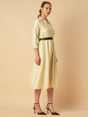 POLKA DOT BELTED SHIRT DRESS