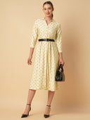POLKA DOT BELTED SHIRT DRESS
