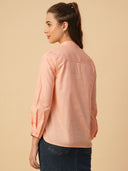 POPLIN PLEATED YOKE SHIRT