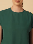 DROP SHOULDER EALSTICATED HEM TOP