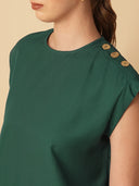 DROP SHOULDER EALSTICATED HEM TOP