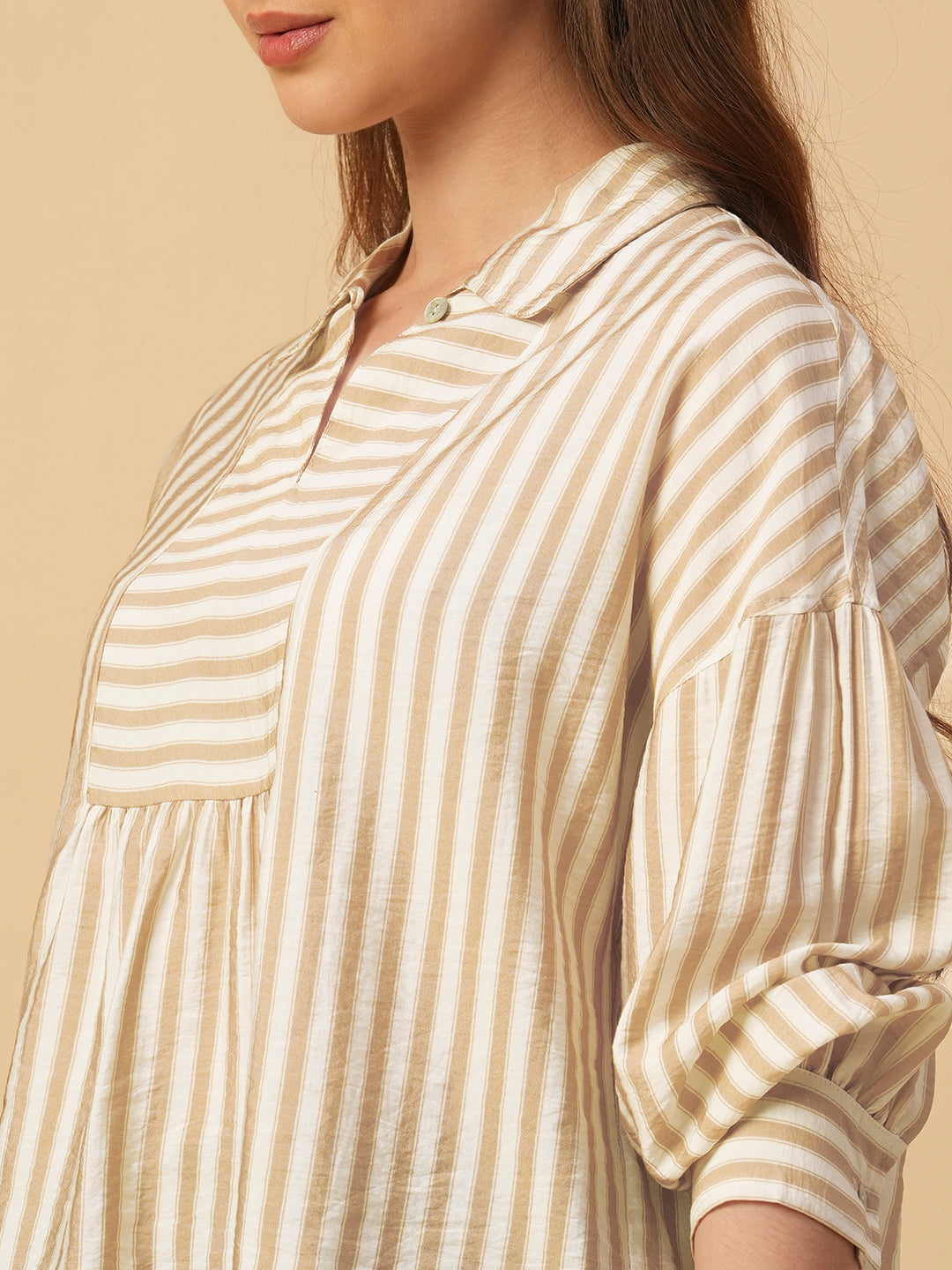 VISCOSE CRUSHED STRIPED TOP