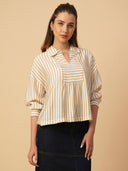 VISCOSE CRUSHED STRIPED TOP