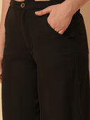 MOSS CREPE STRAIGHT LEG CROPPED PANTS