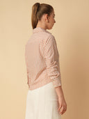 COTTON STRIPED BIAS CUT SHIRT
