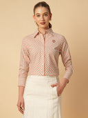 COTTON STRIPED BIAS CUT SHIRT