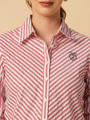 COTTON STRIPED BIAS CUT SHIRT