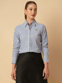 COTTON STRIPED BIAS CUT SHIRT