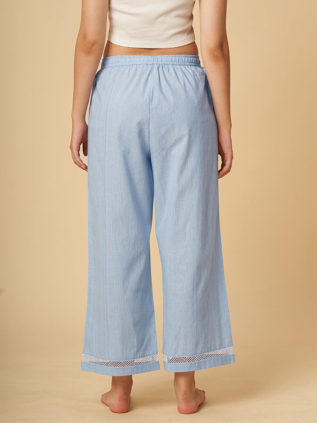 LACE INSERT WIDE LEG CROPPED PJ'S