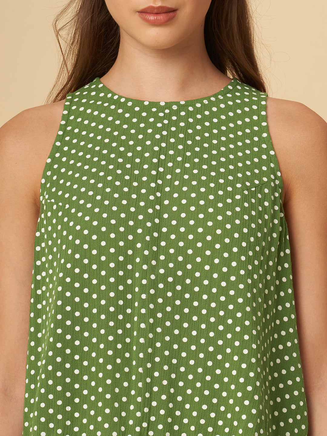 CRINKLE VISCOSE POLKA DOT LOUNGE SET W/ RIC RAC