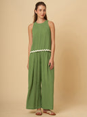 CRINKLE VISCOSE POLKA DOT LOUNGE SET W/ RIC RAC