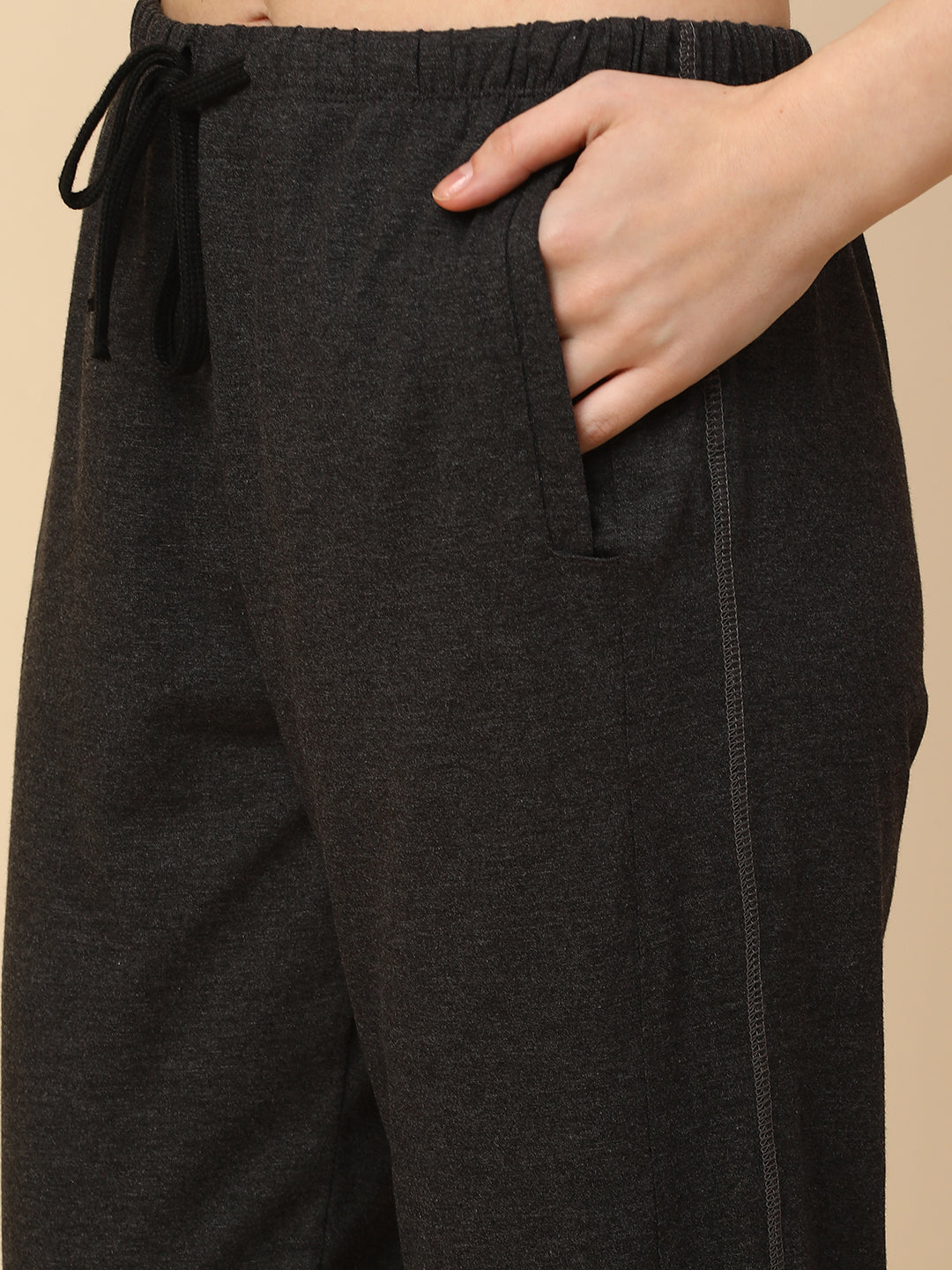 DROP SHOULDER SWEATSHIRT & CHAROCAL MELANGE JOGGERS