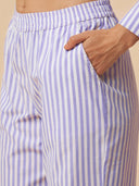 STRIPED MERCI NIGHTSUIT W/ RIC RAC DETAILING