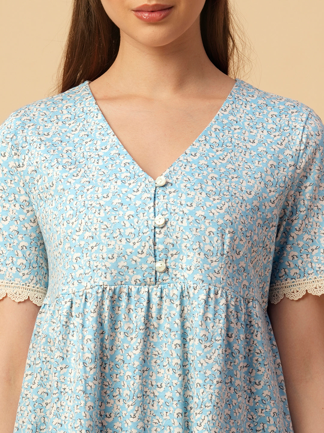 FLORAL PRINTED JERSEY BASQUE DRESS