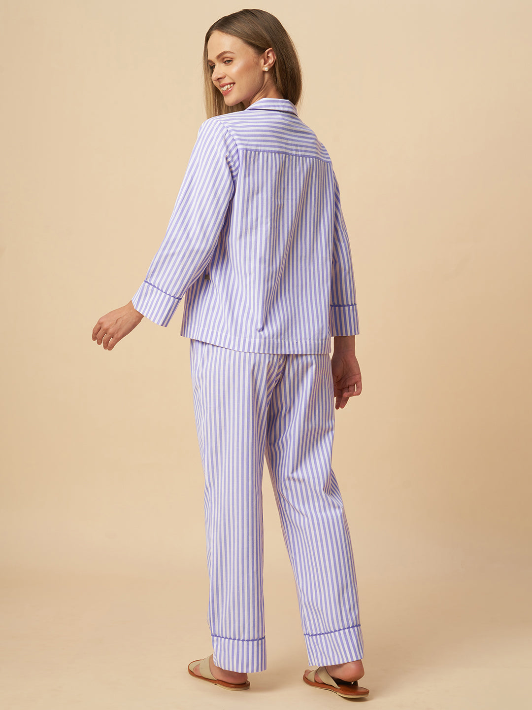 STRIPED MERCI NIGHTSUIT W/ RIC RAC DETAILING