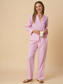 STRIPED LUCKY NIGHTSUIT W/ RIC RAC DETAILING