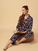 VISCOSE FLORAL PRINTED NIGHTSUIT