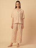 VISCOSE FLORAL PRINTED NIGHTSUIT