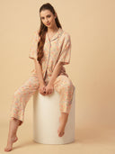 VISCOSE FLORAL PRINTED NIGHTSUIT