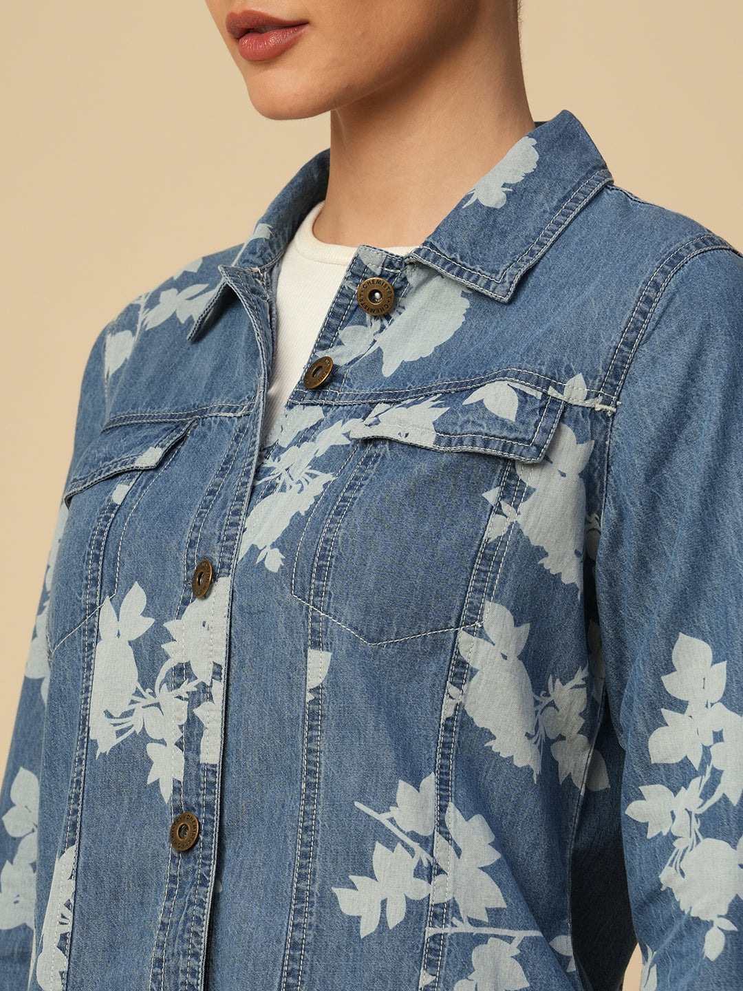 PRINTED DENIM SHACKET