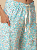 FLORAL JERSEY LACE TRIMMED NIGHTSUIT