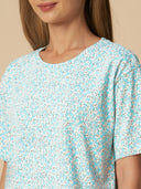FLORAL JERSEY LACE TRIMMED NIGHTSUIT
