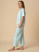 FLORAL JERSEY LACE TRIMMED NIGHTSUIT