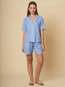 RIC RAC TRIMMED EMBROIDERED NIGHTSUIT