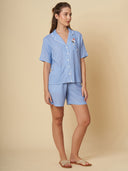 RIC RAC TRIMMED EMBROIDERED NIGHTSUIT