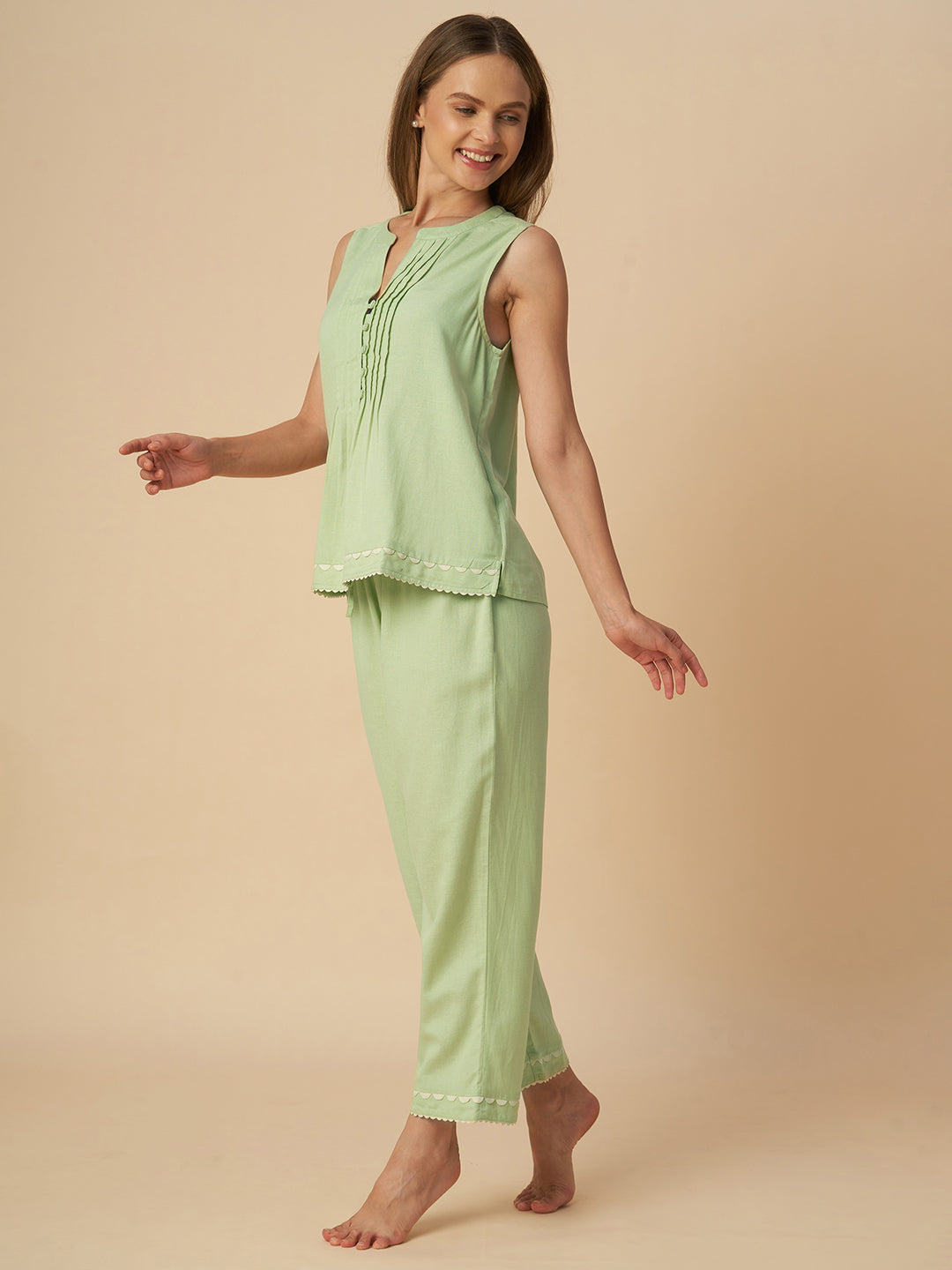 CHEMISTRY RIC RAC TRIMMED LOUNGE SET