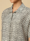 CRUSHED VISCOSE OVERSIZED BOXY CROPPED FLUID SHIRT