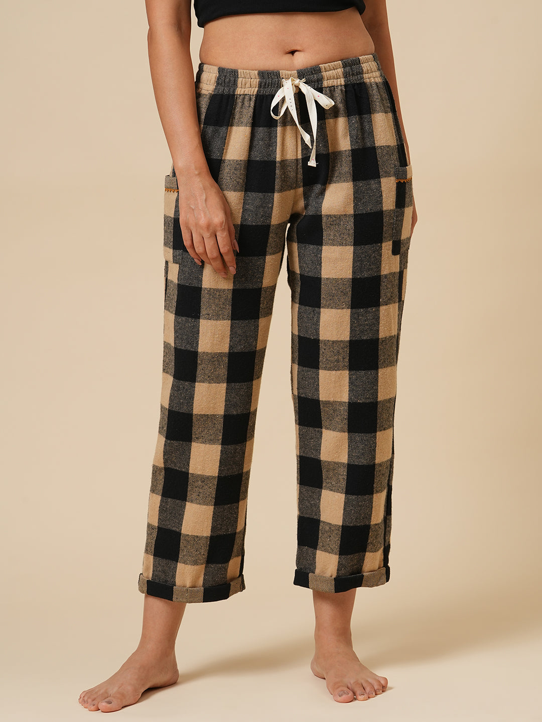 CHECKERED BRUSHED TWILL CARGO PJ'S