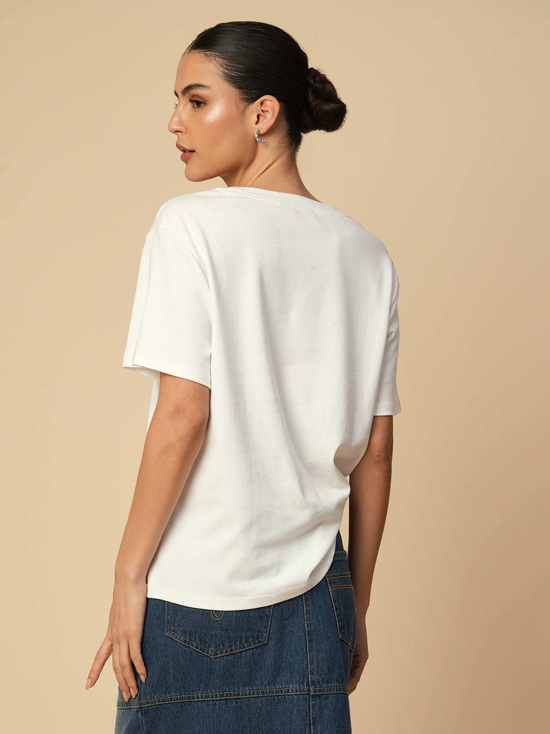 MICRO BAMBOO COTTON DROP SHOULDER OVERSIZED TEE