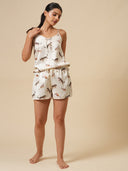 LEOPARD PRINT SATIN NIGHTSUIT