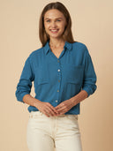 CRINKLE VISCOSE ESSENTIAL SHIRT