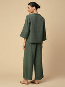 DOUBLE FABRIC CRINKLE COTTON LOUNGESET WITH EMBROIDERY