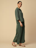 DOUBLE FABRIC CRINKLE COTTON LOUNGESET WITH EMBROIDERY